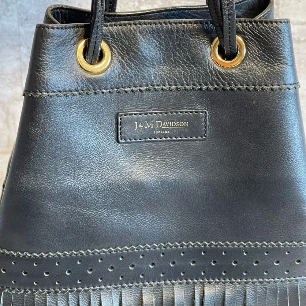 J&M DAVIDSON Rio 07314/141 Women's Leather Shoulder Bag Boho Bohemian Black‎